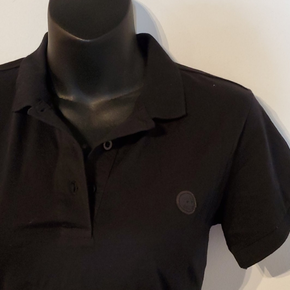 Black cotton polo